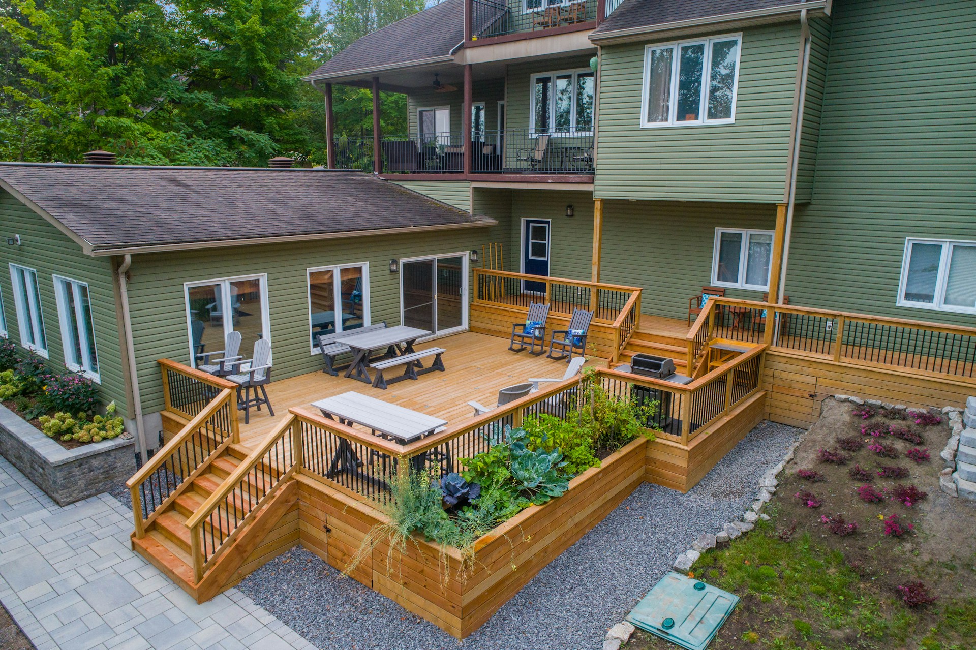 Timber home decking outside a large country clubhouse, decking by Superior Decking Sydney. 